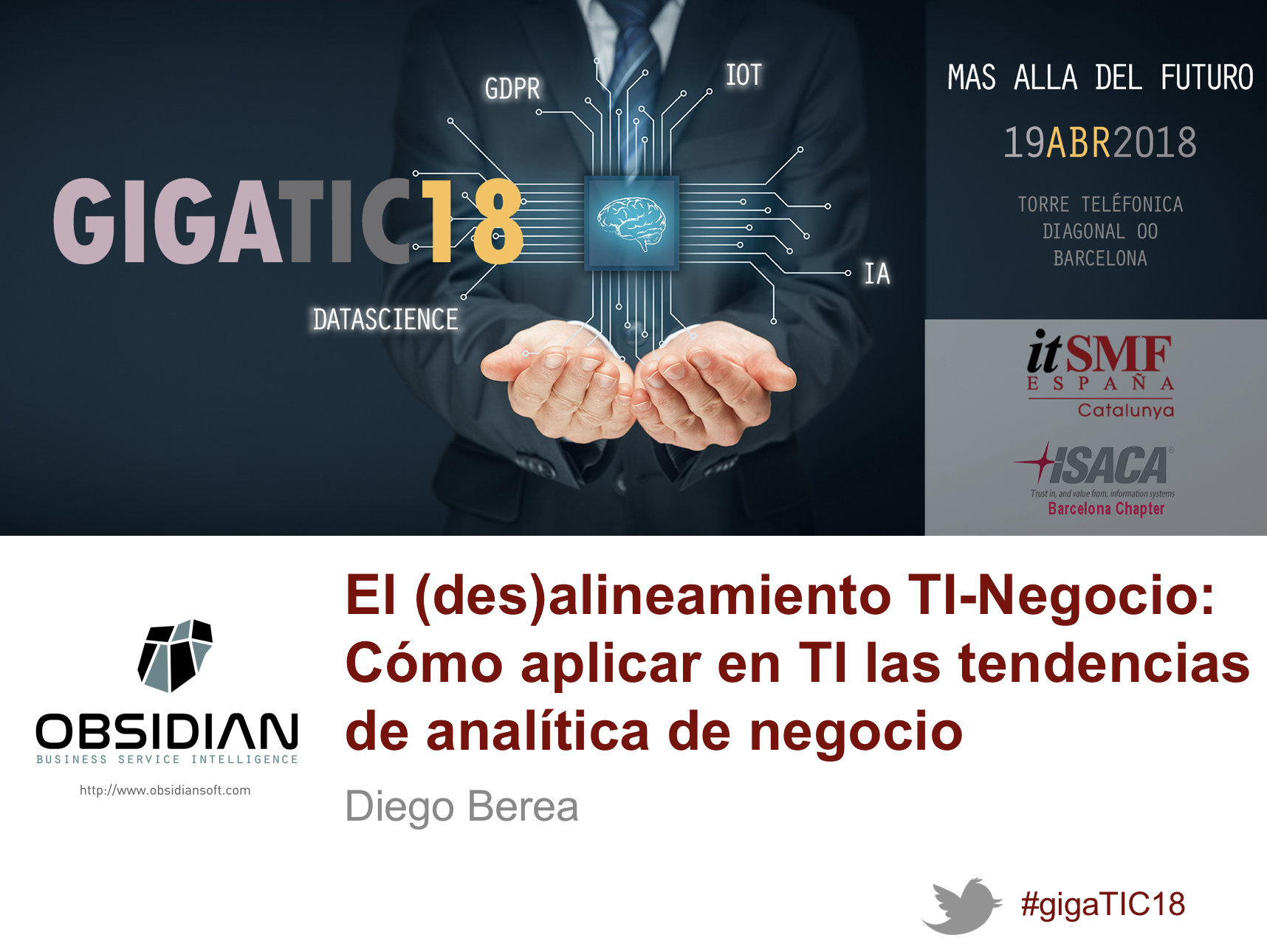 Obsidian, patrocinador ouro do GigaTIC 2018 de itSMF Espaha